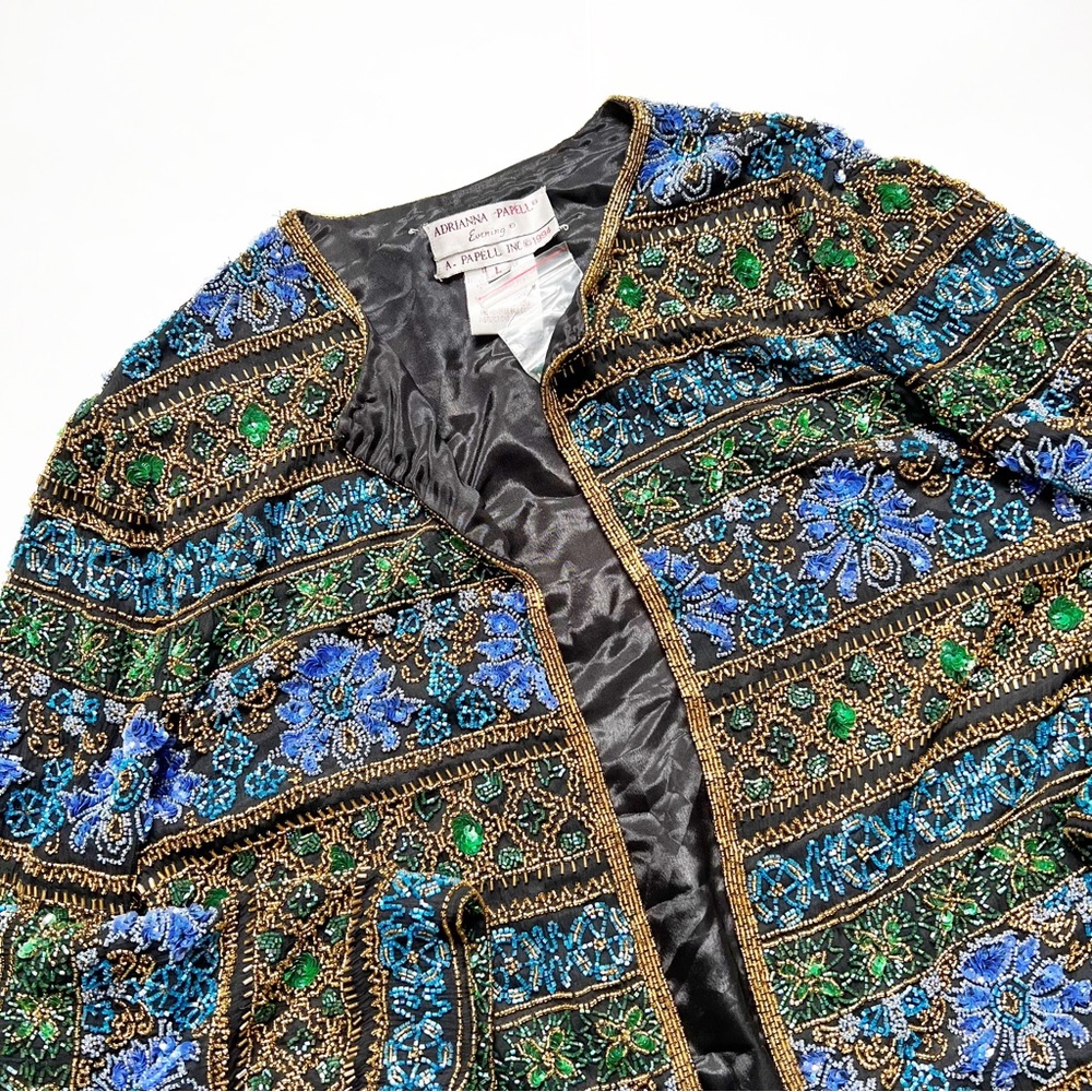 Vintage Adrianna Papell Beaded Cardigan - Picture 2 of 7